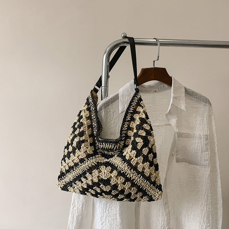 Handmade Straw Woven Shoulder Bag