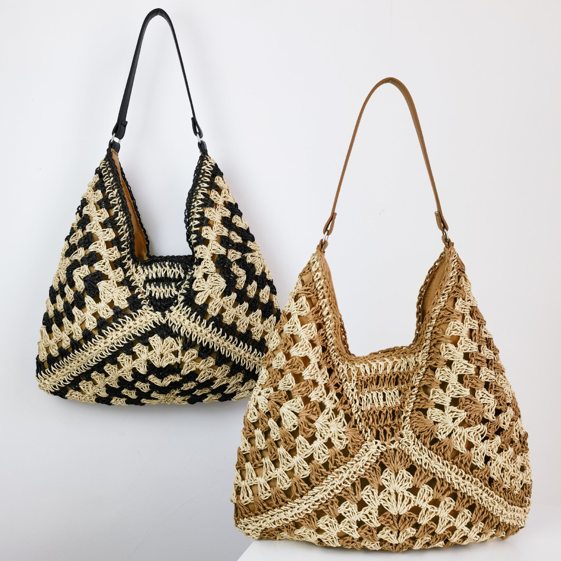 Handmade Straw Woven Shoulder Bag