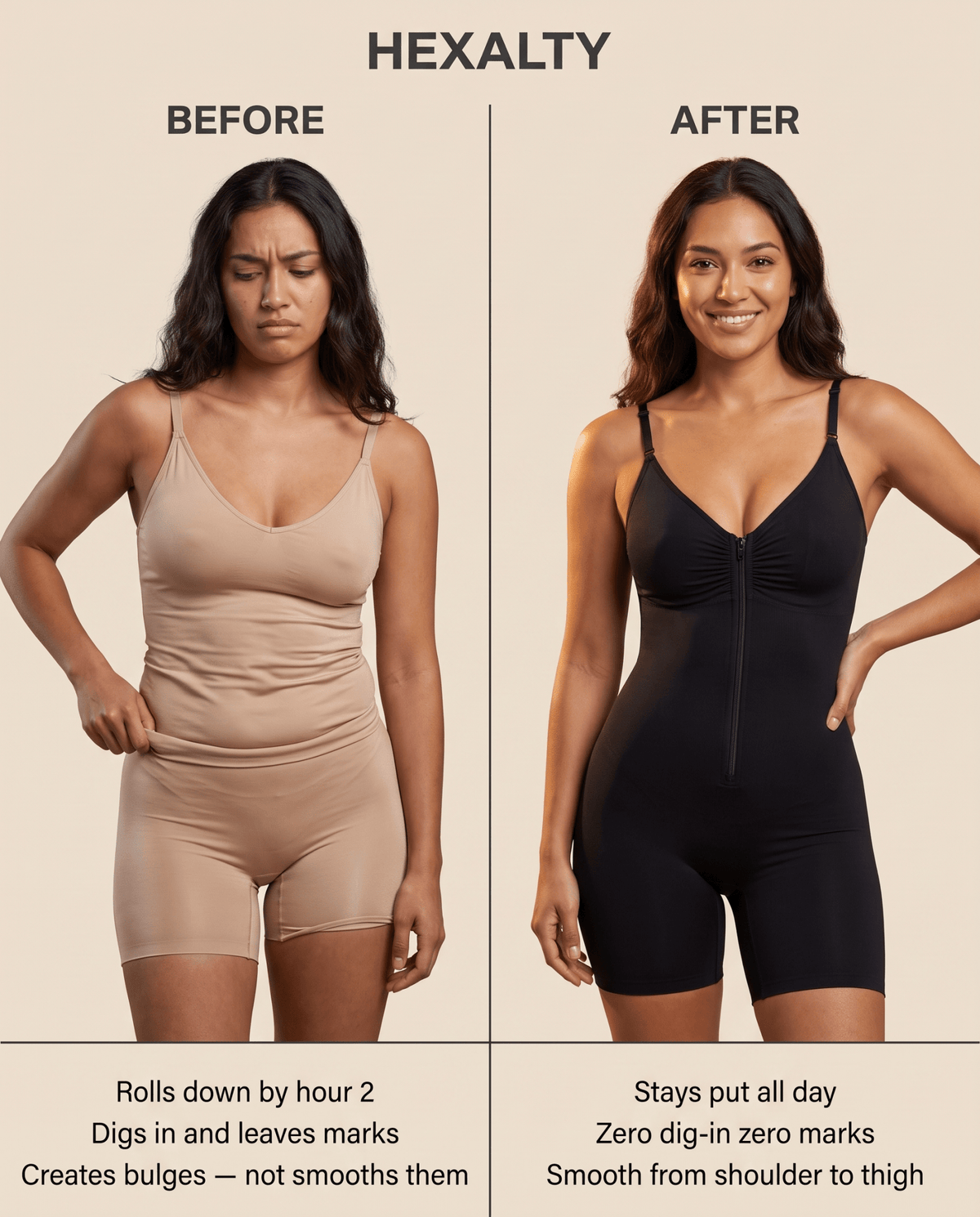 Body Shaper Bodysuit — Slimming Tummy Control Shapewear - Hexalty