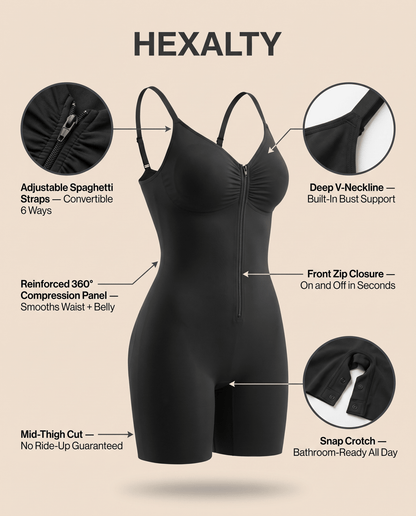 Body Shaper Bodysuit — Slimming Tummy Control Shapewear - Hexalty