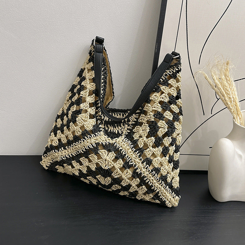 Handmade Straw Woven Shoulder Bag