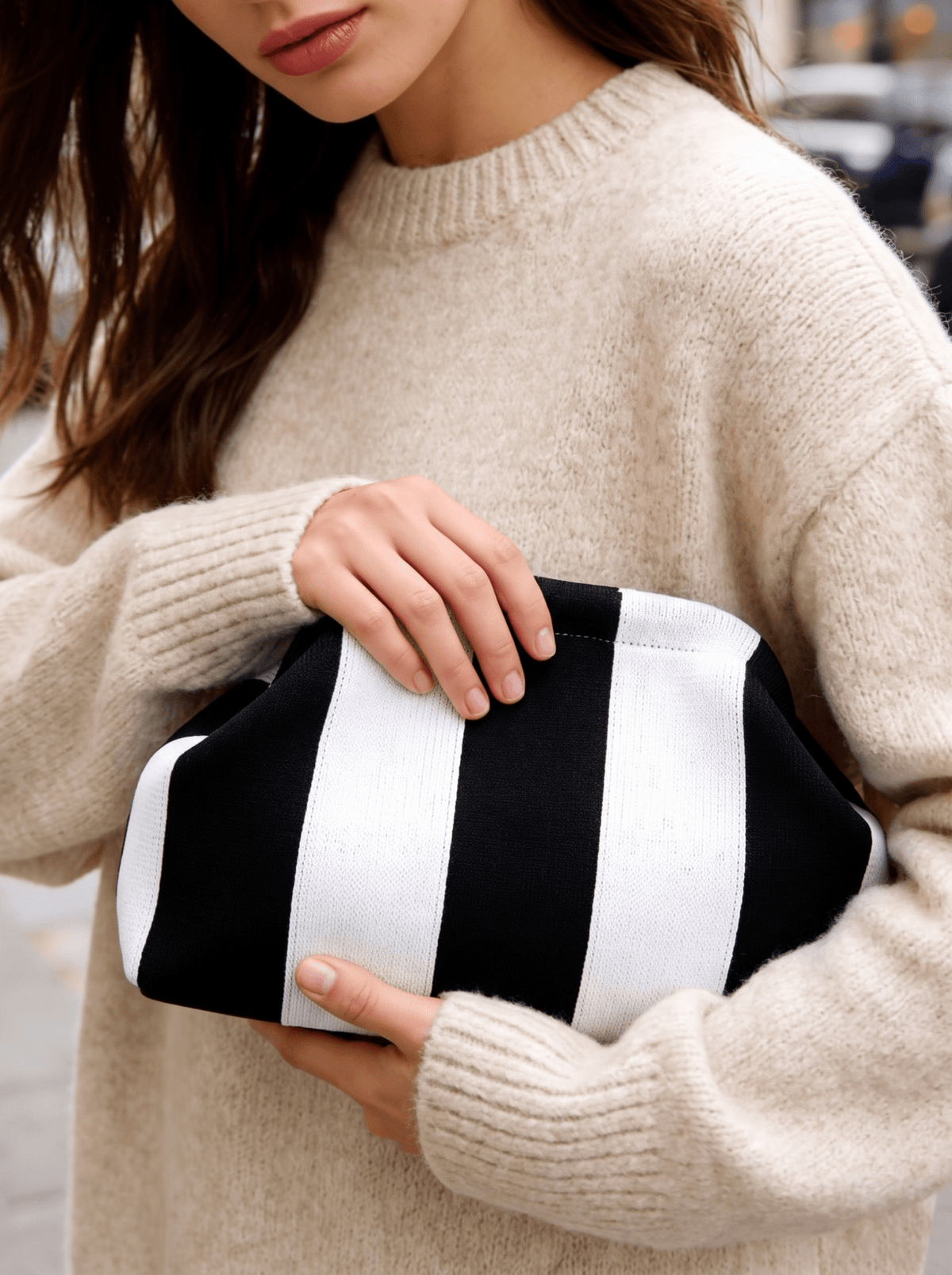 Cloud-Soft Knit Dumpling Clutch - Makeup Bag & Purse - Hexalty