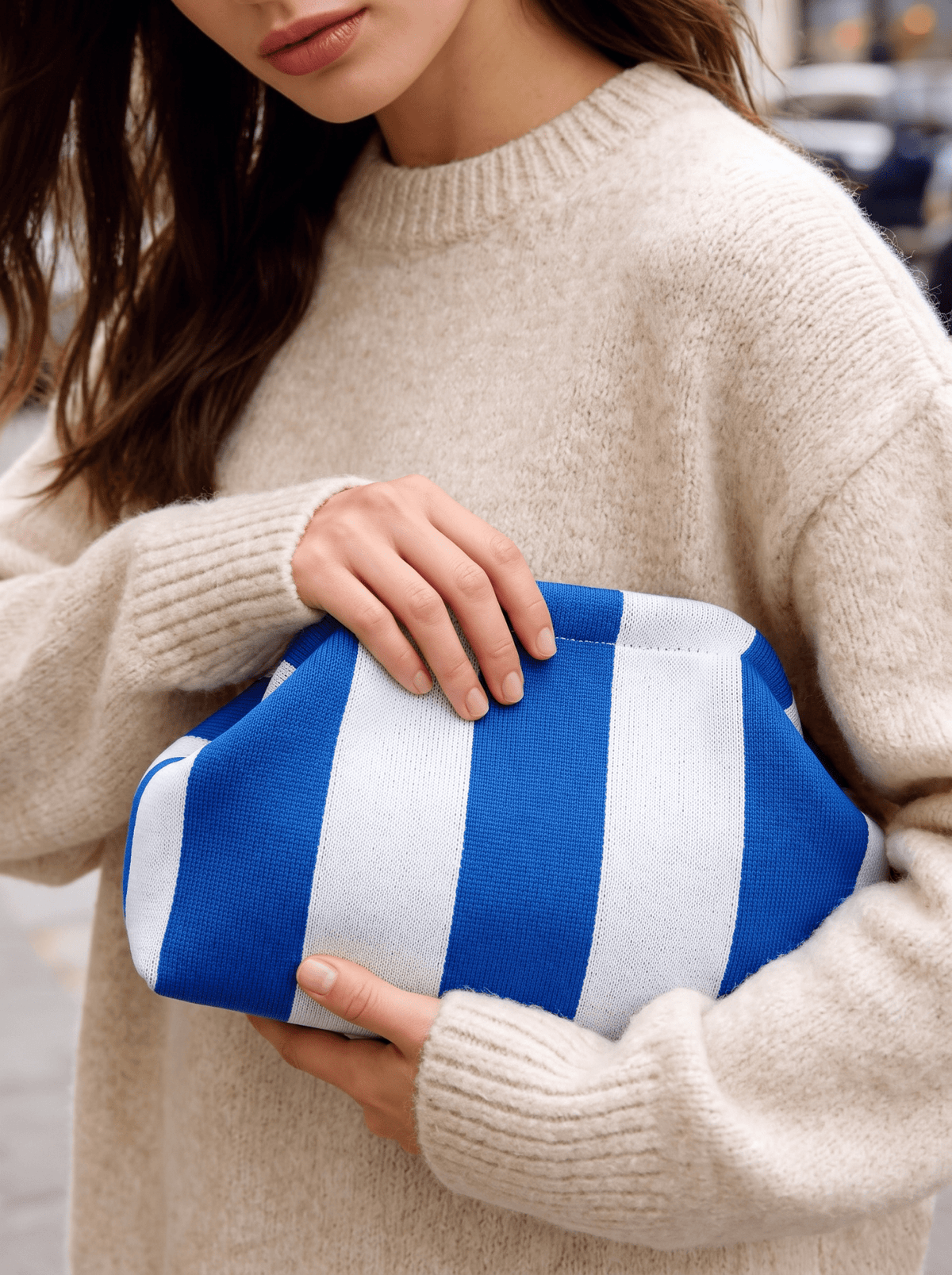 Cloud-Soft Knit Dumpling Clutch - Makeup Bag & Purse - Hexalty