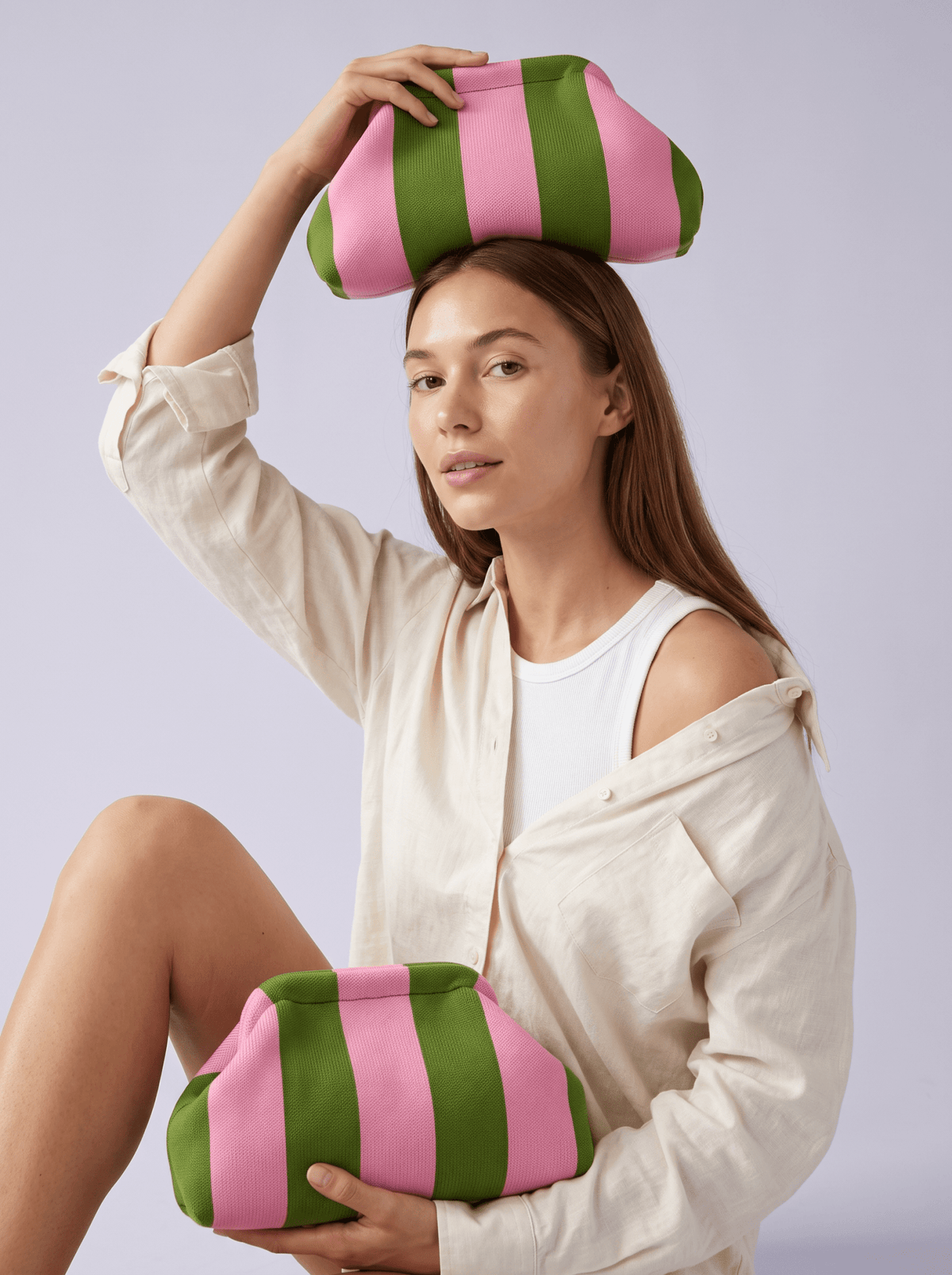 Cloud-Soft Knit Dumpling Clutch - Makeup Bag & Purse - Hexalty