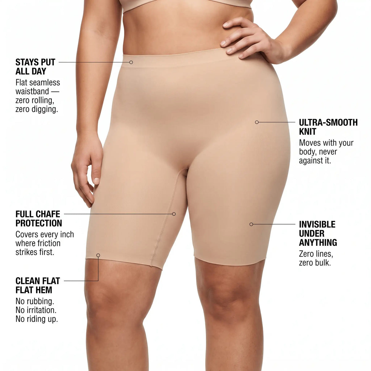 Easy Cooling Anti-Chafe Slip Shorts - Hexalty