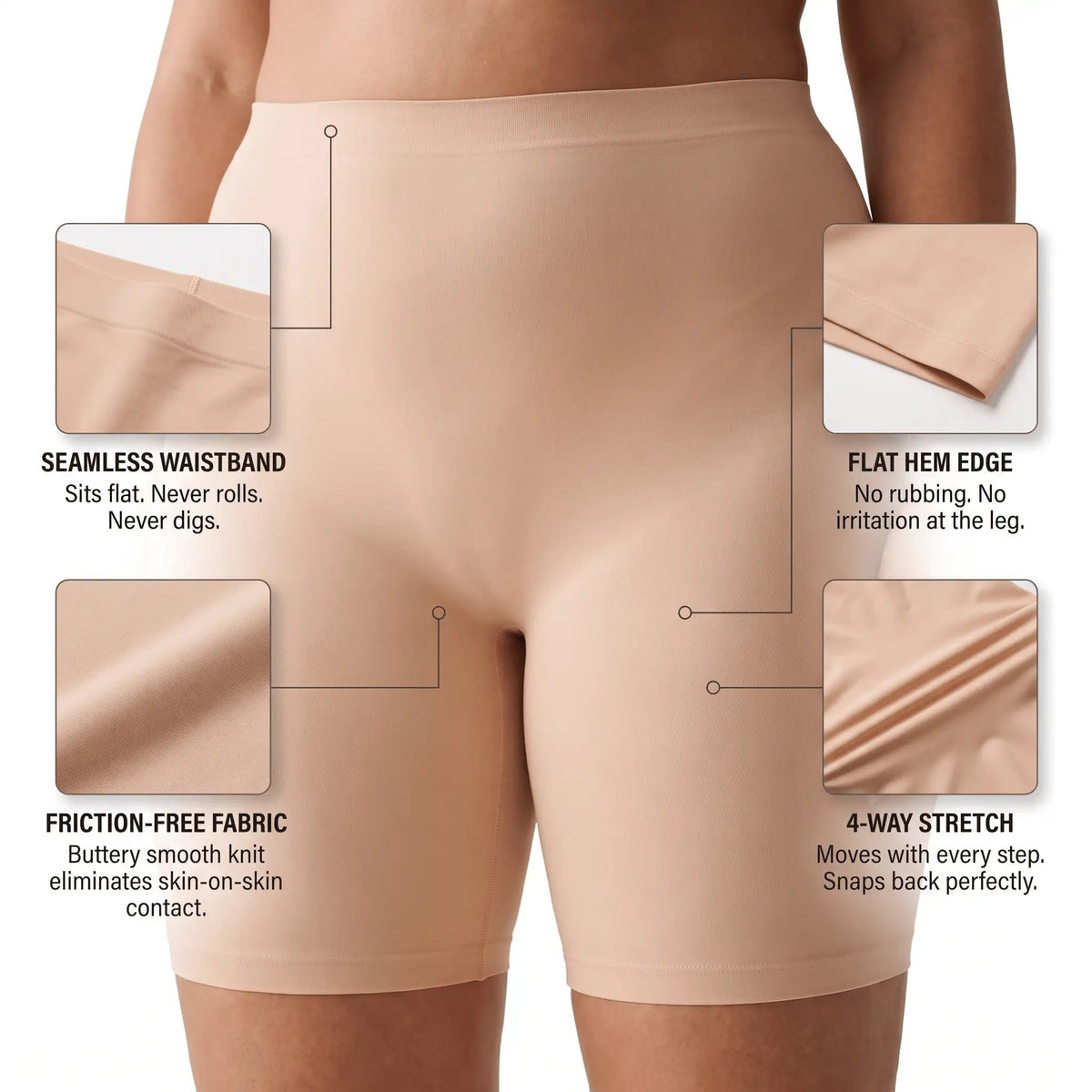 Easy Cooling Anti-Chafe Slip Shorts - Hexalty