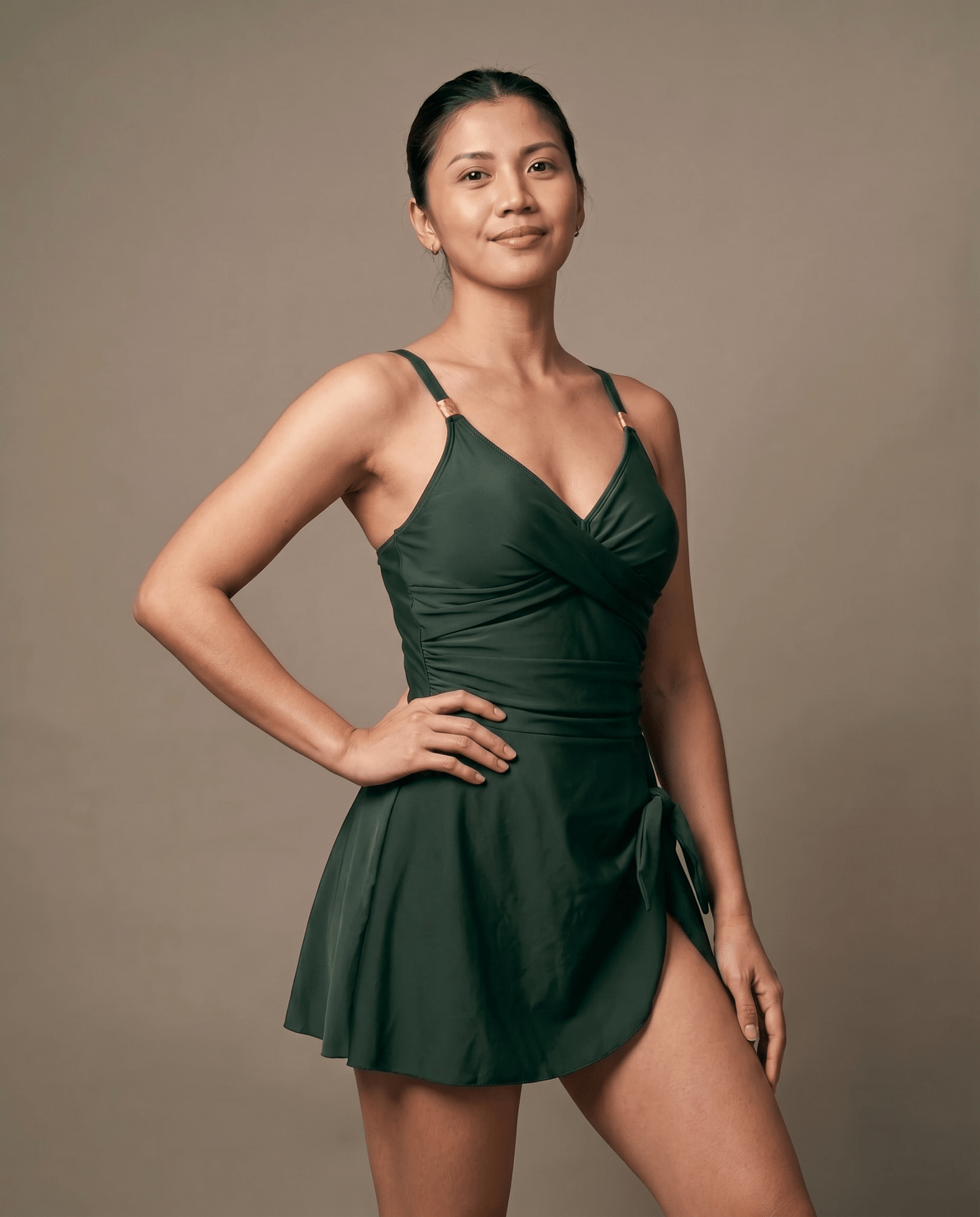 European And American Thick Swimsuit With Shoulder Straps Dress - HXT