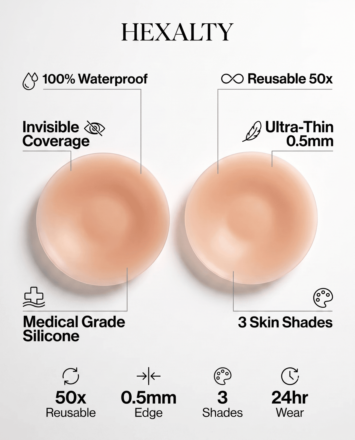 Grip Nip Cover - Seamless No-Bra Coverage for Every Outfit - Hexalty