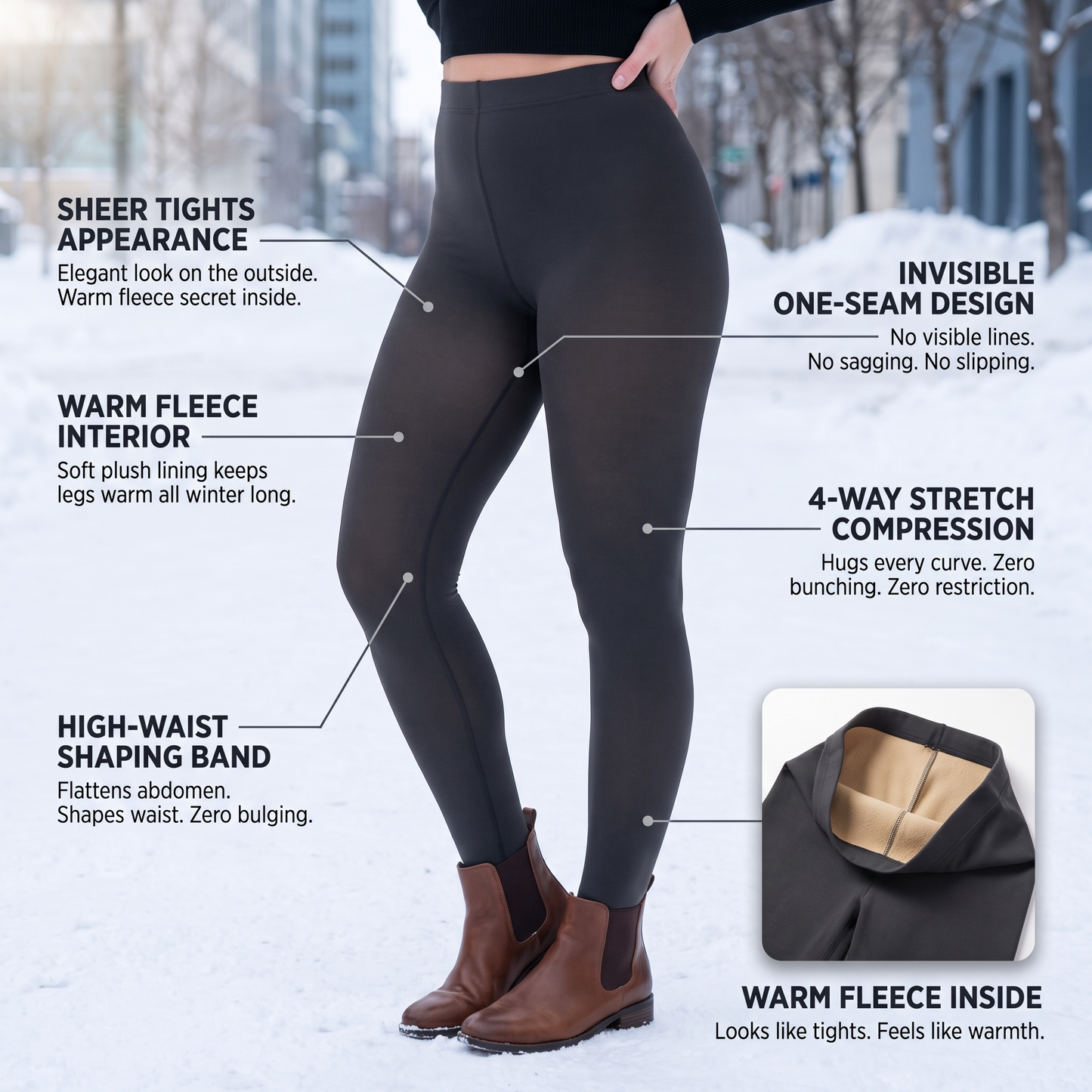 The Fleece-Lined — Thermal Sheer Tights