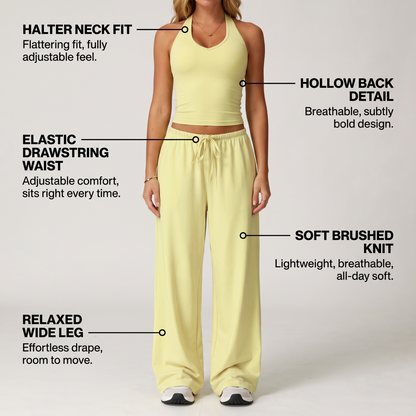 The Open Back — Halter & Wide-Leg Set