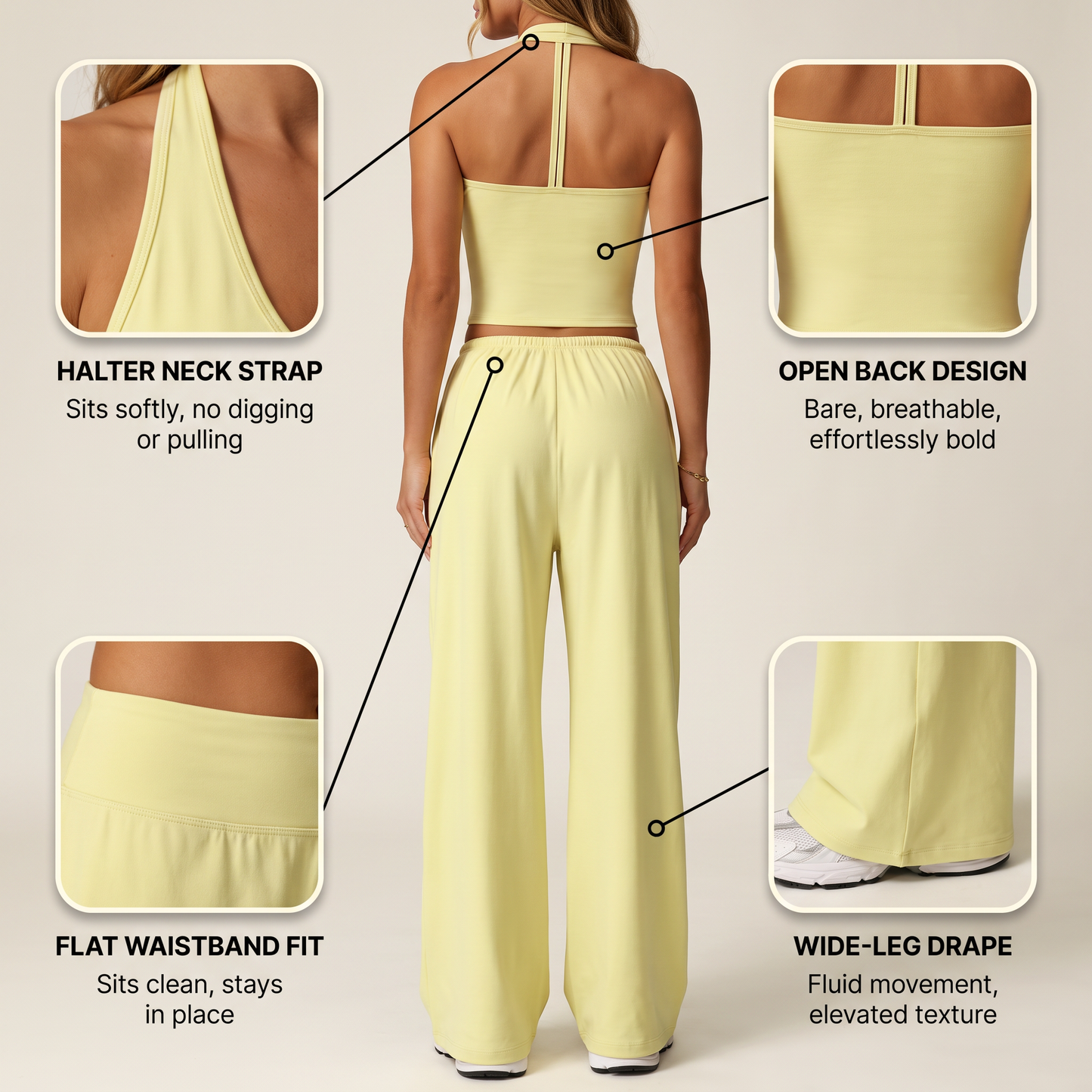 The Open Back — Halter & Wide-Leg Set