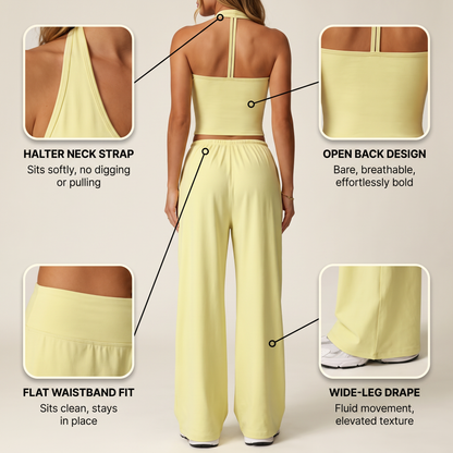 The Open Back — Halter & Wide-Leg Set