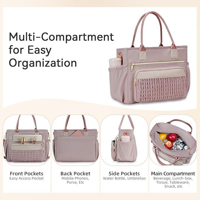 Multi-compartment organisation: front pockets, back pocket, side pockets and main compartment