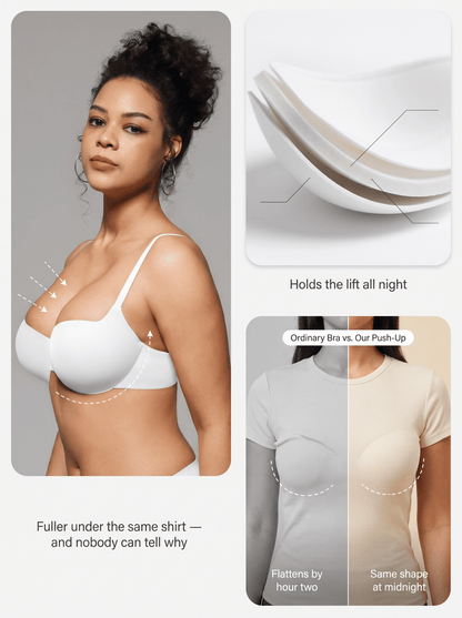 Push-Up Bra That Holds Its Lift All Day — Underwire, B to DDD - Hexalty