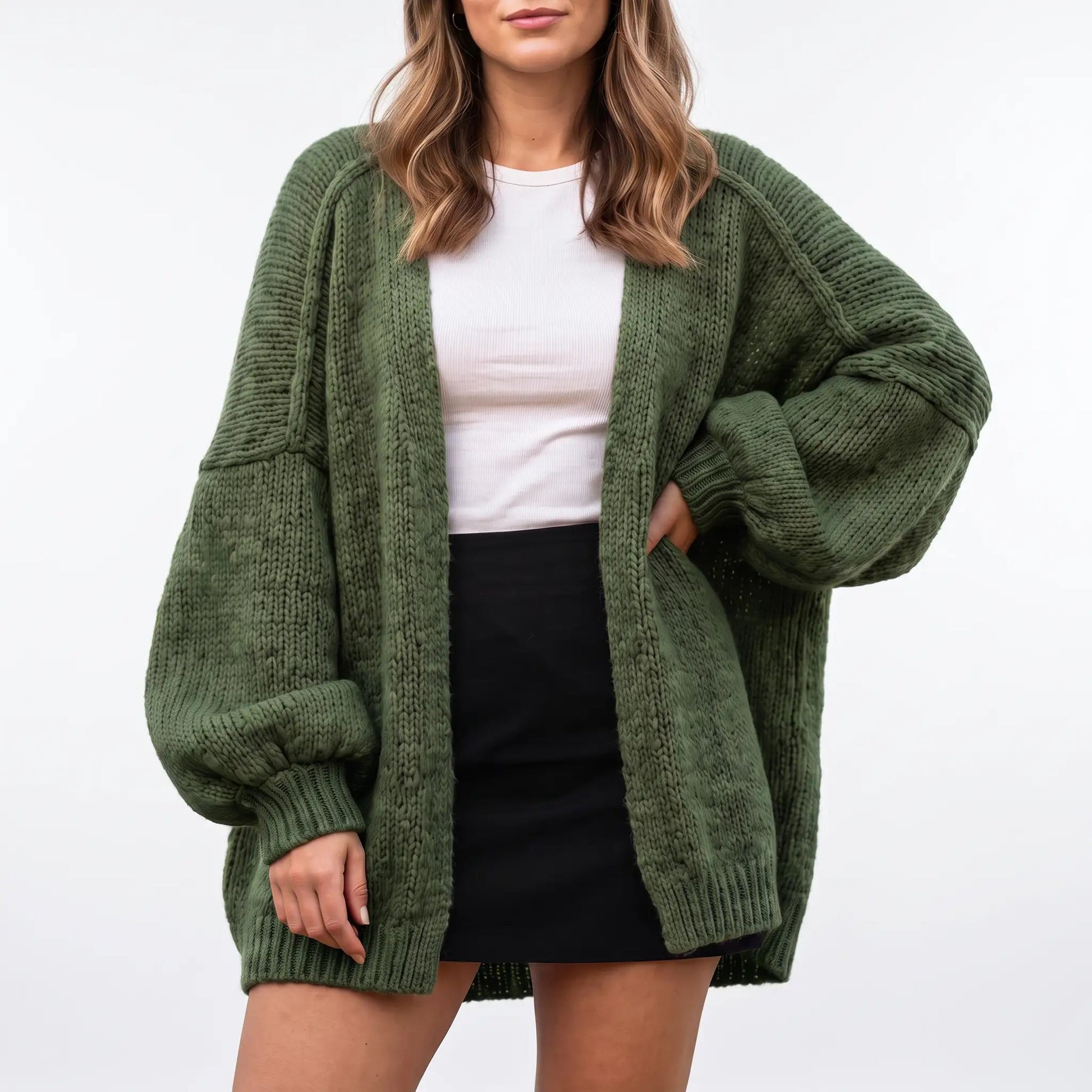 The Balloon Sleeve — Oversized Cardigan - Hexalty