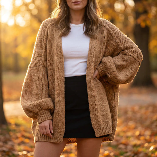 The Balloon Sleeve — Oversized Cardigan - Hexalty