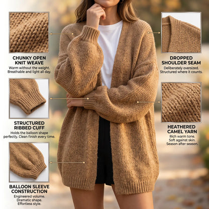 The Balloon Sleeve — Oversized Cardigan - Hexalty