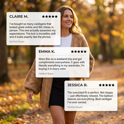 The Balloon Sleeve — Oversized Cardigan - Hexalty