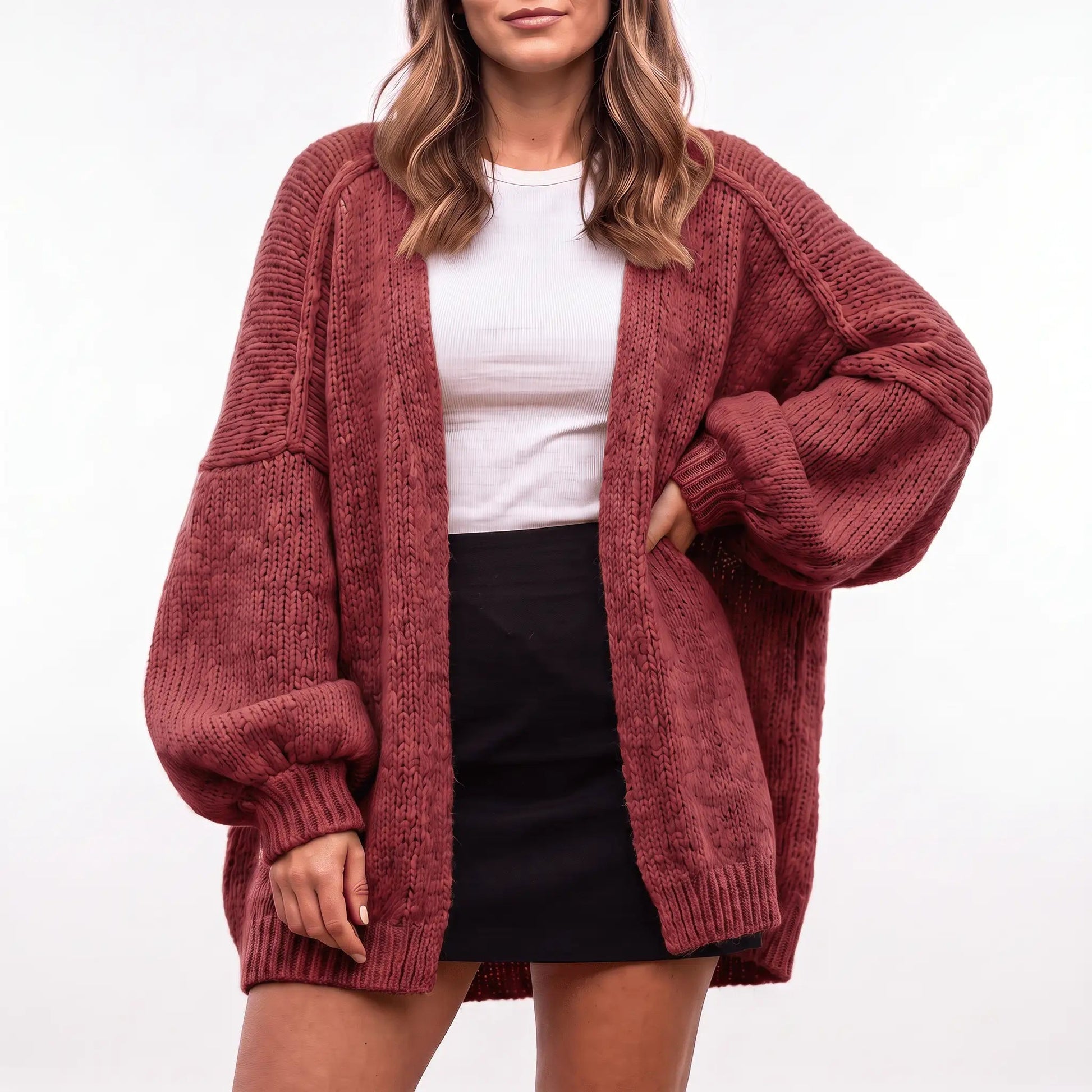 The Balloon Sleeve — Oversized Cardigan - Hexalty