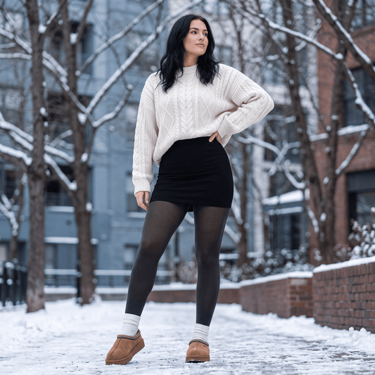 The Fleece-Lined — Thermal Sheer Tights - Hexalty