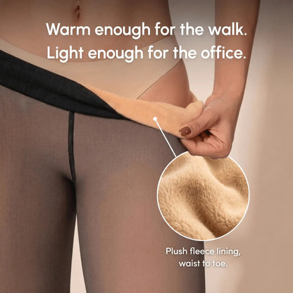The Fleece-Lined — Thermal Sheer Tights - Hexalty