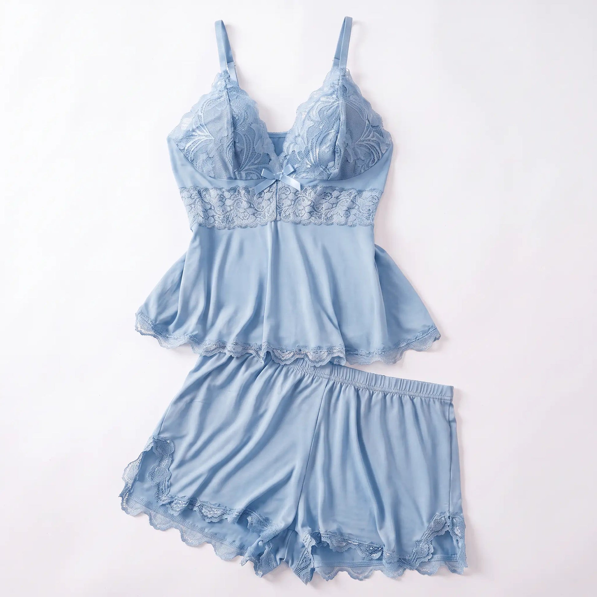 The Lace Trim — Two-Piece Sleep Set - Hexalty