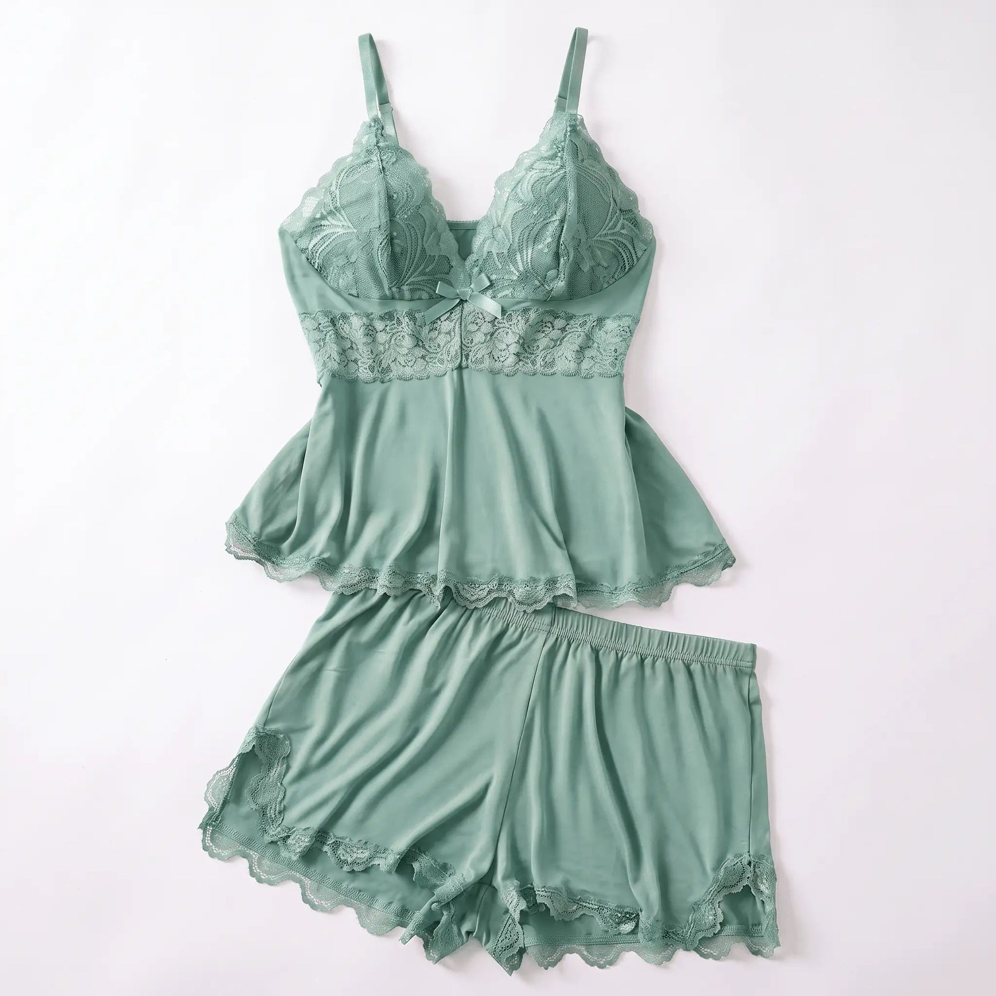 The Lace Trim — Two-Piece Sleep Set - Hexalty