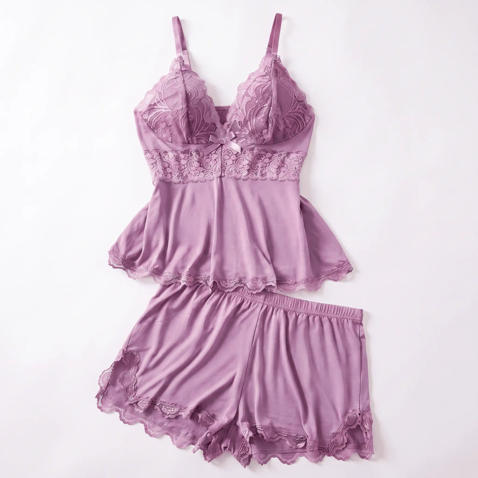 The Lace Trim — Two-Piece Sleep Set - Hexalty