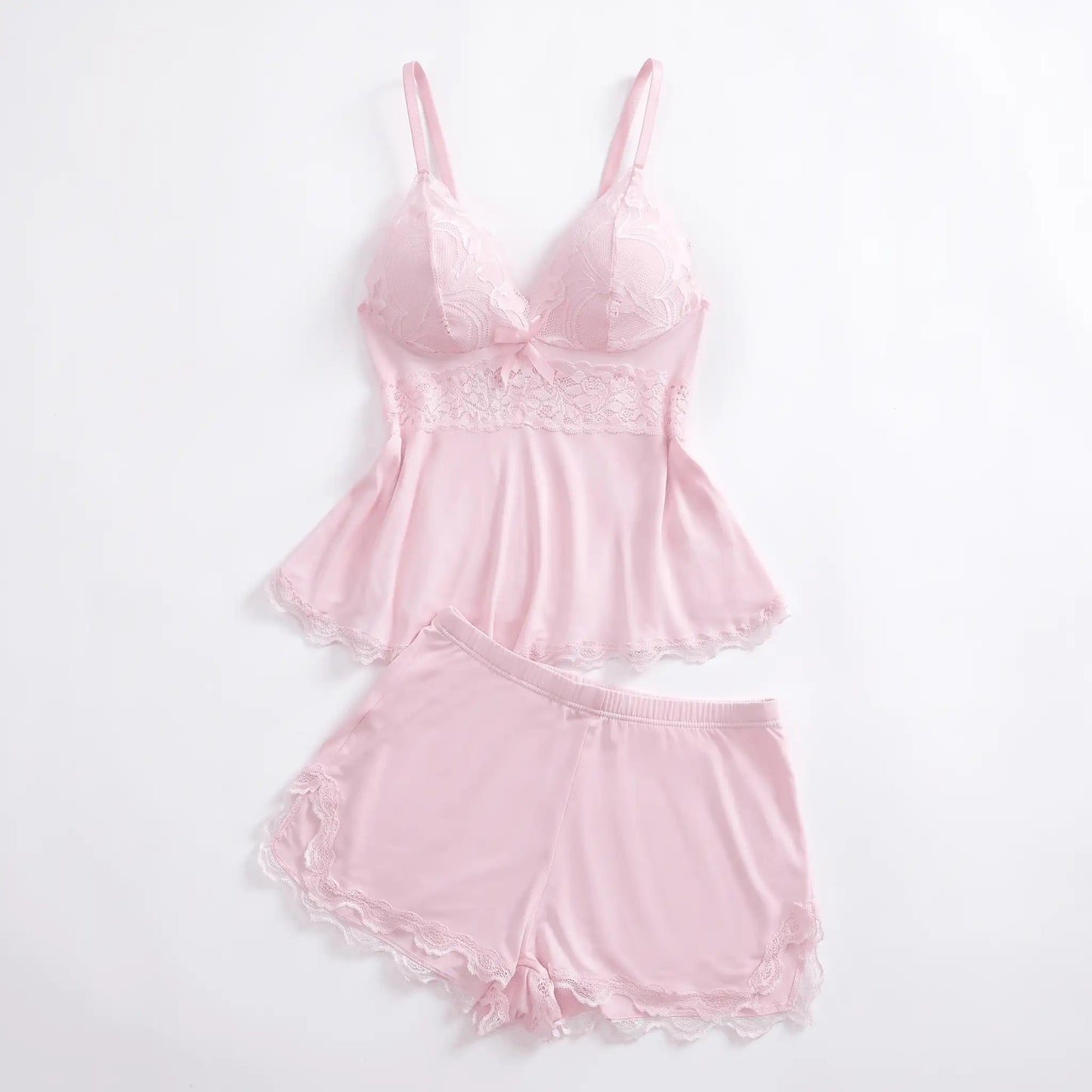 The Lace Trim — Two-Piece Sleep Set - Hexalty