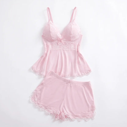 The Lace Trim — Two-Piece Sleep Set - Hexalty