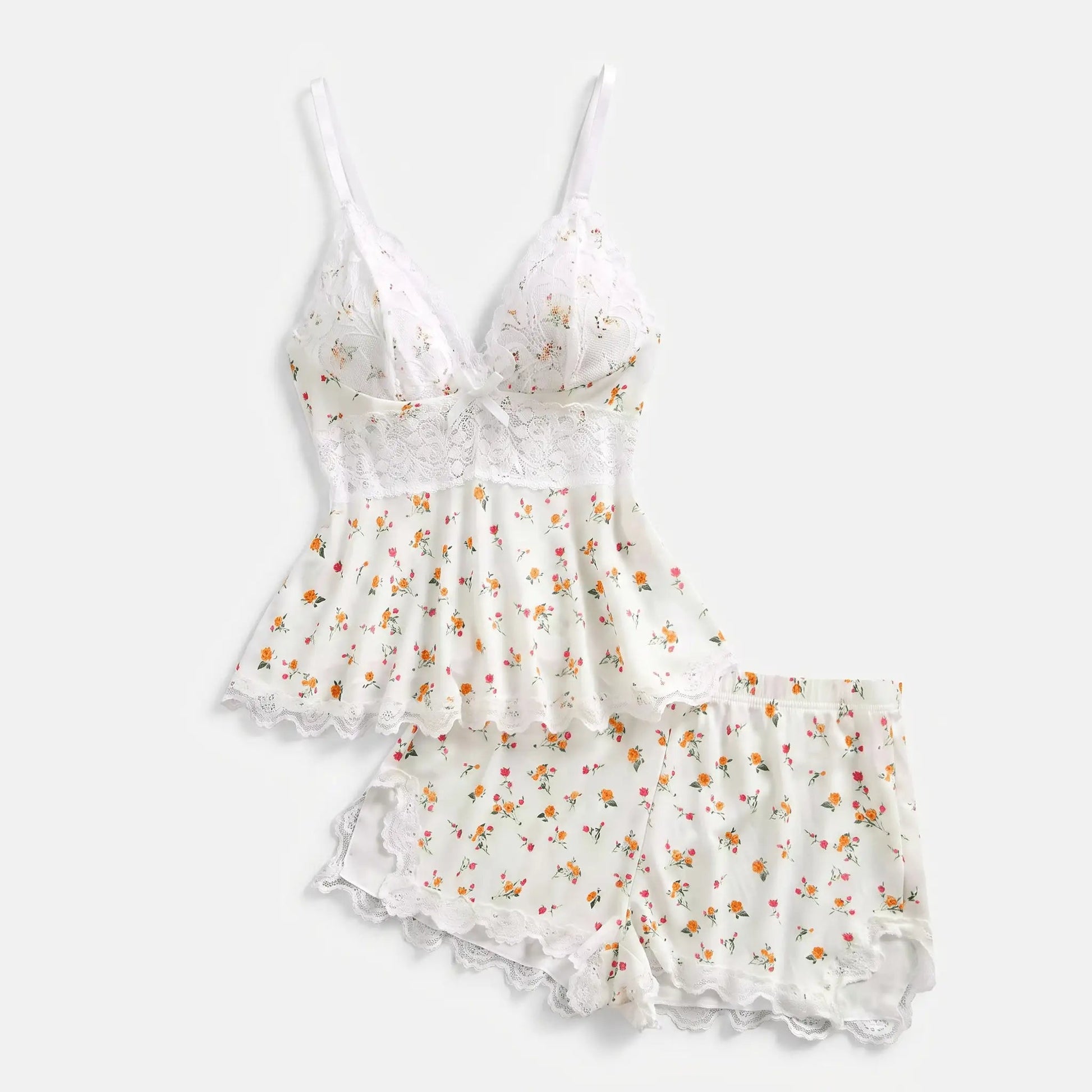 The Lace Trim — Two-Piece Sleep Set - Hexalty