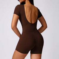 Short Sleeve Suit Dark Coffee