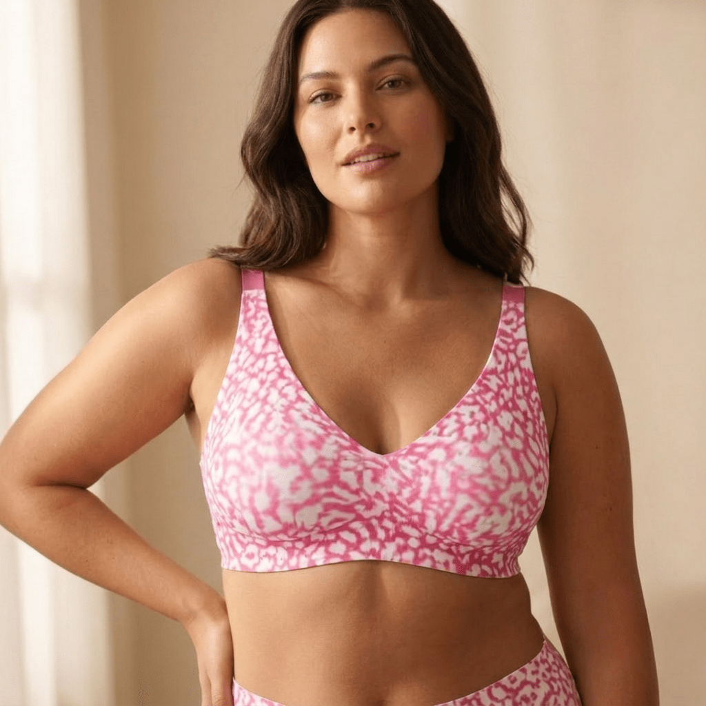 The Plunge Bra - wireless push up leopard print bra - Hexalty