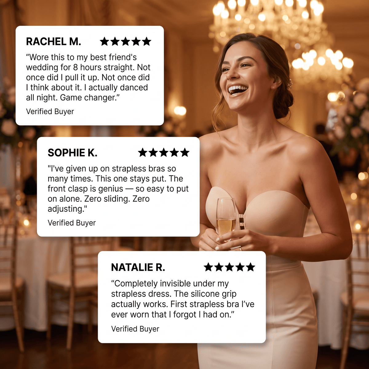 The Push-Up — Adhesive Backless Bra - Hexalty