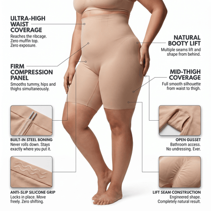 The Shaper Short - high waist tummy control shorts - Hexalty