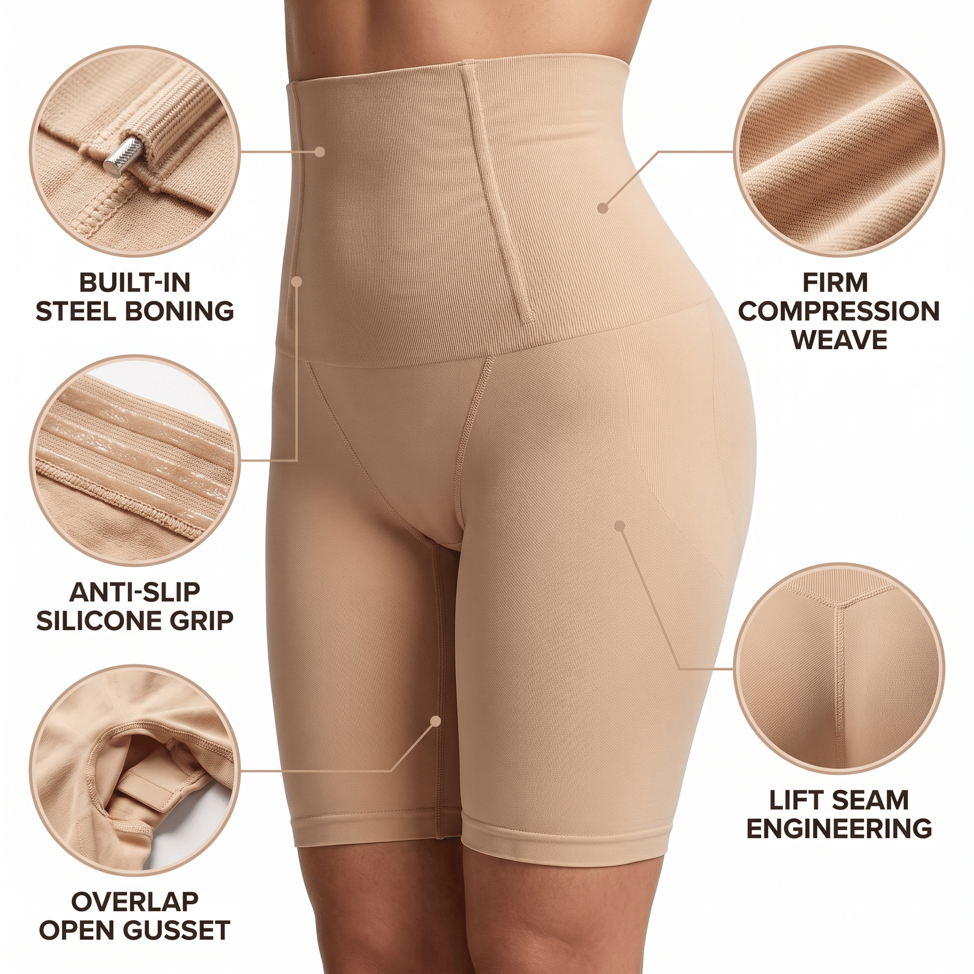 The Shaper Short - high waist tummy control shorts - Hexalty