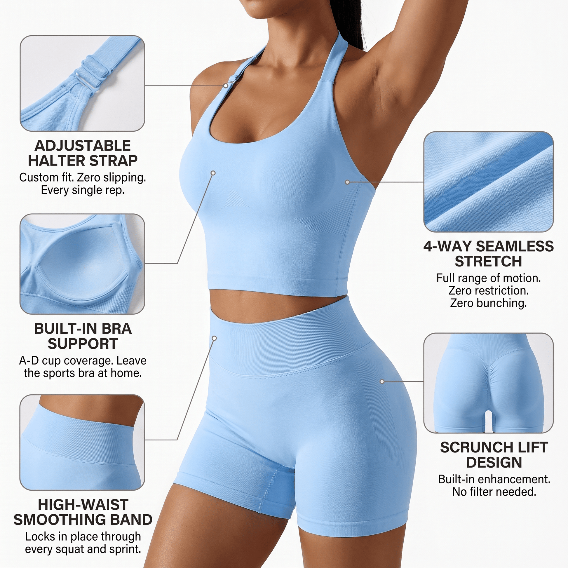 The Workout Set - seamless gym set 2 piece - Hexalty