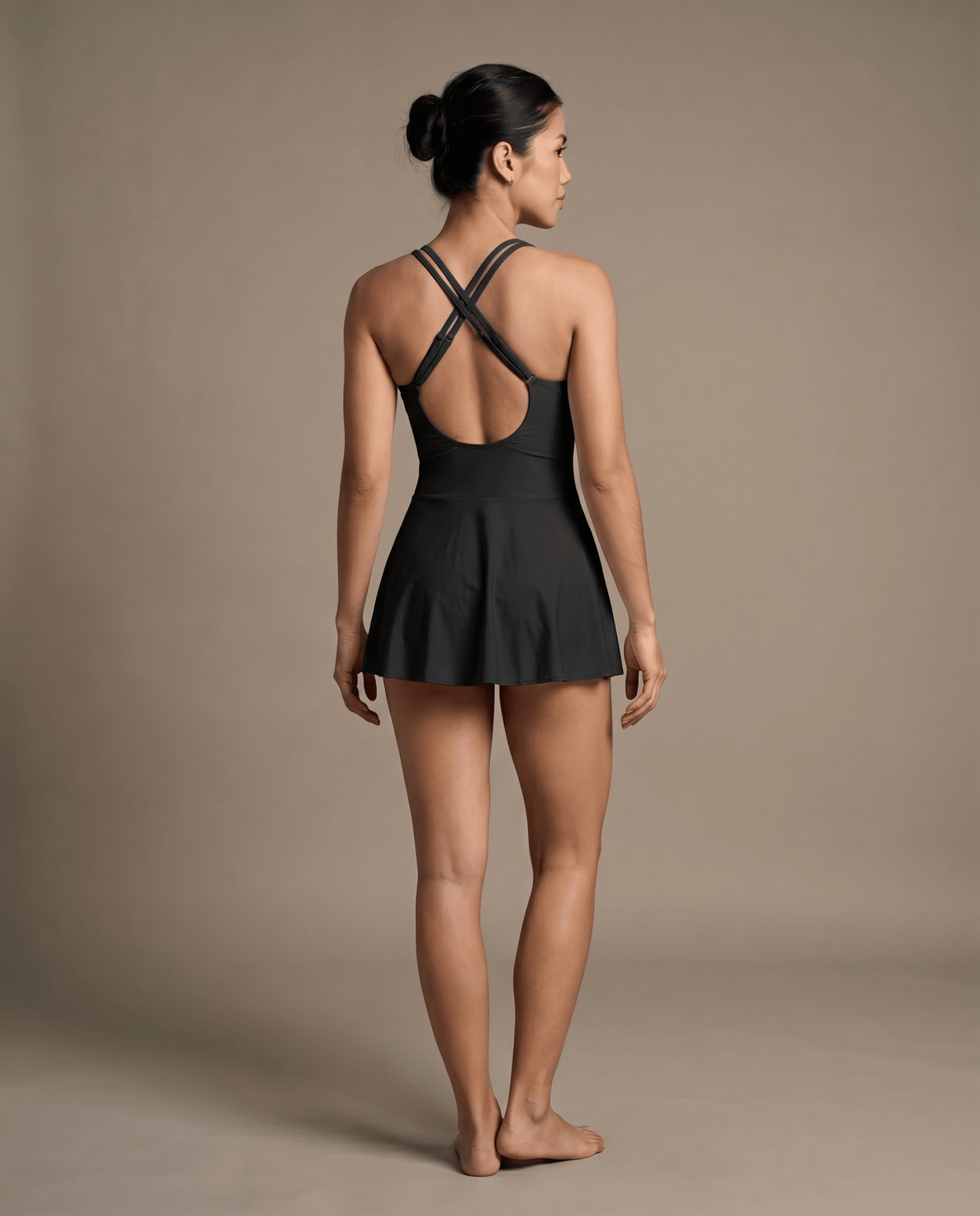 Twist Package Cross Skirt One - piece Swimsuit - HXT