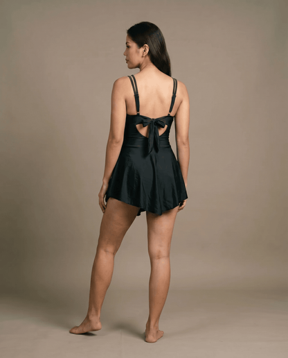 V - neck Back - tie Slim - fit Asymmetrical One - piece Swimsuit - HXT