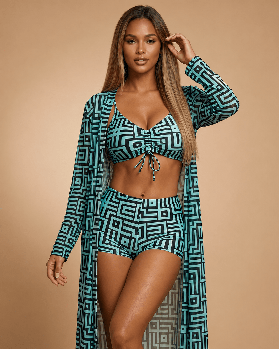 Women’s 3-Piece Resort Swimwear Set - Hexalty