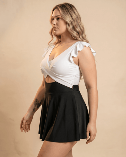 Women's Casual Flounced One-piece Swimsuit - Hexalty