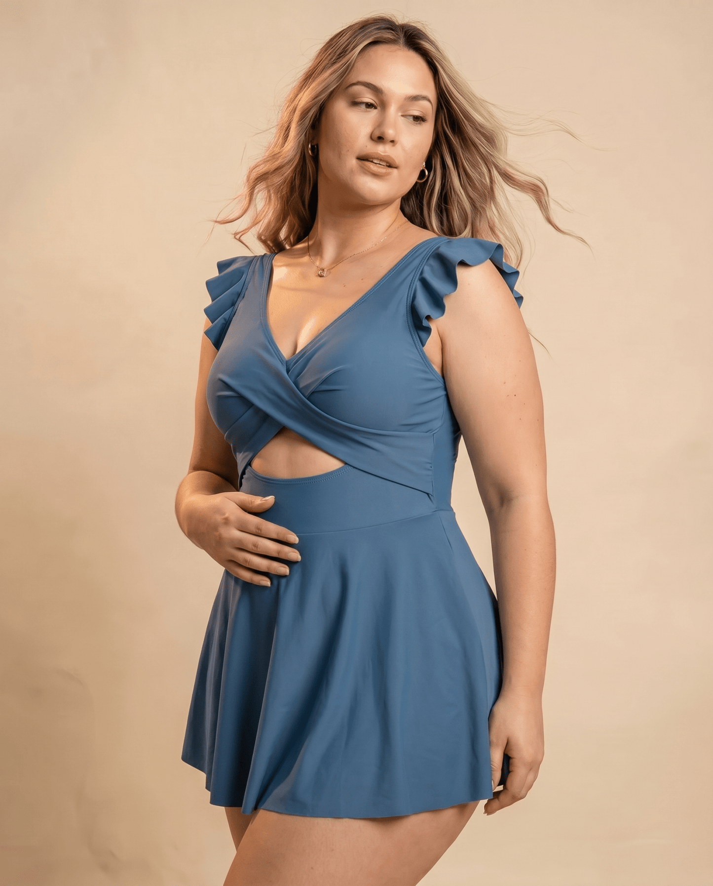 Women's Casual Flounced One-piece Swimsuit - Hexalty
