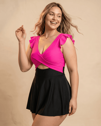 Women's Casual Flounced One-piece Swimsuit - Hexalty