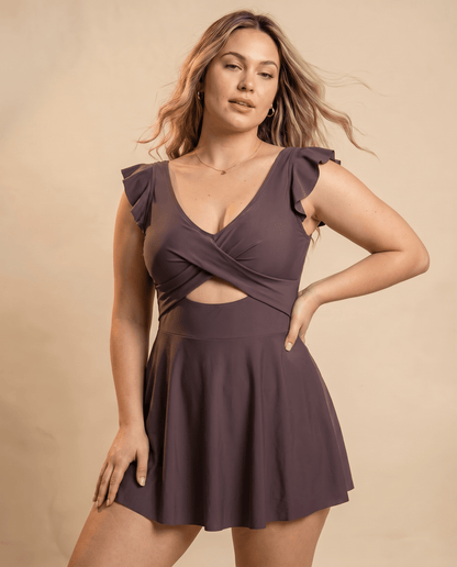 Women's Casual Flounced One-piece Swimsuit - Hexalty