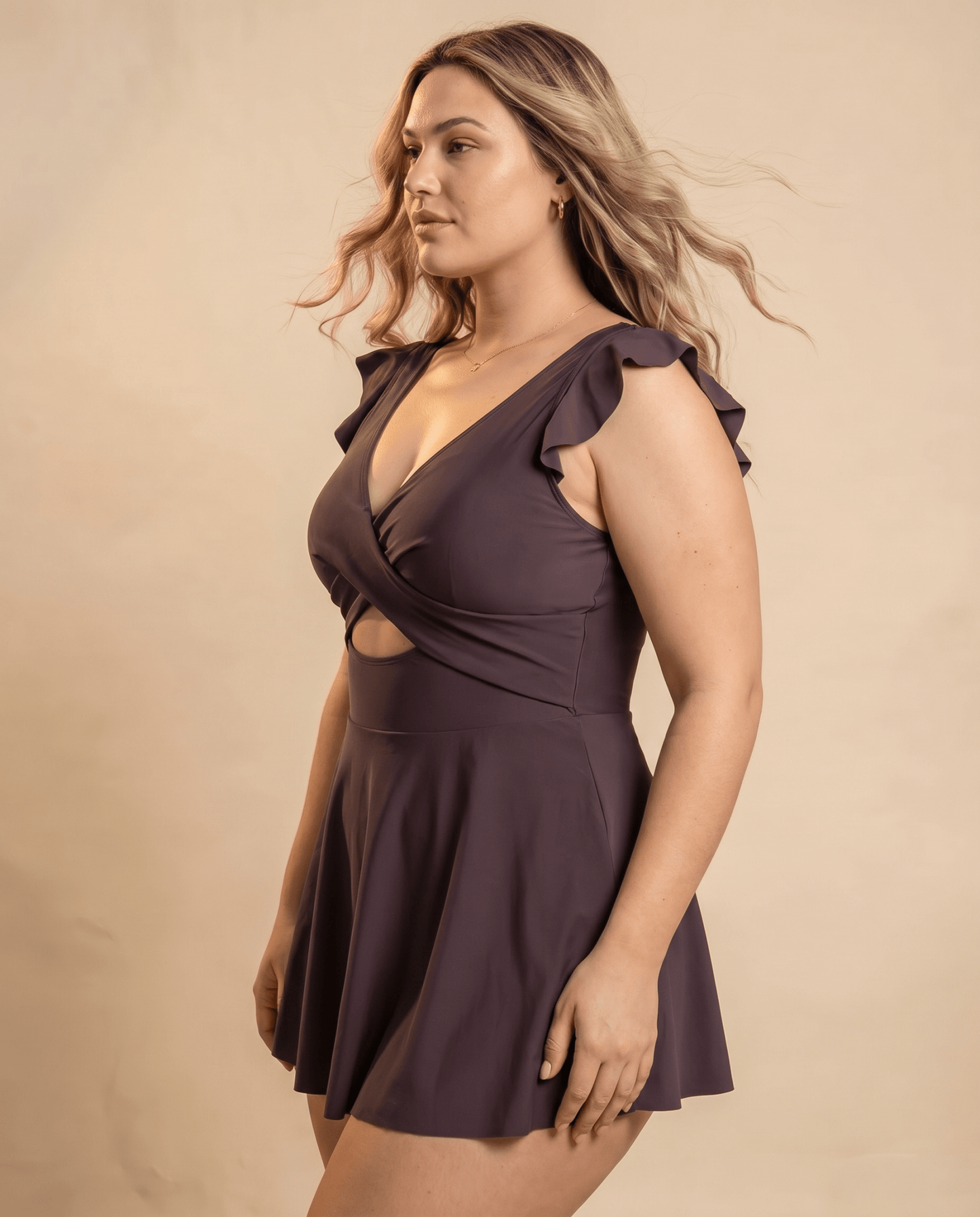 Women's Casual Flounced One-piece Swimsuit - Hexalty