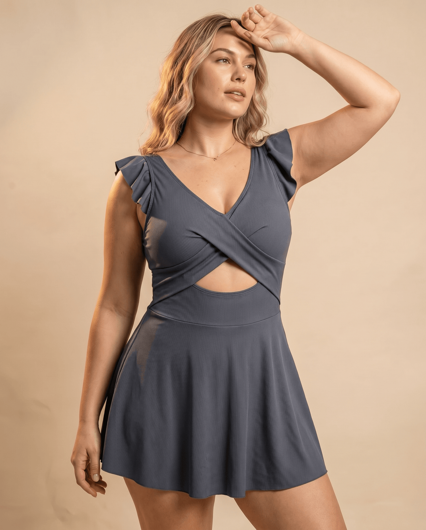 Women's Casual Flounced One-piece Swimsuit - Hexalty
