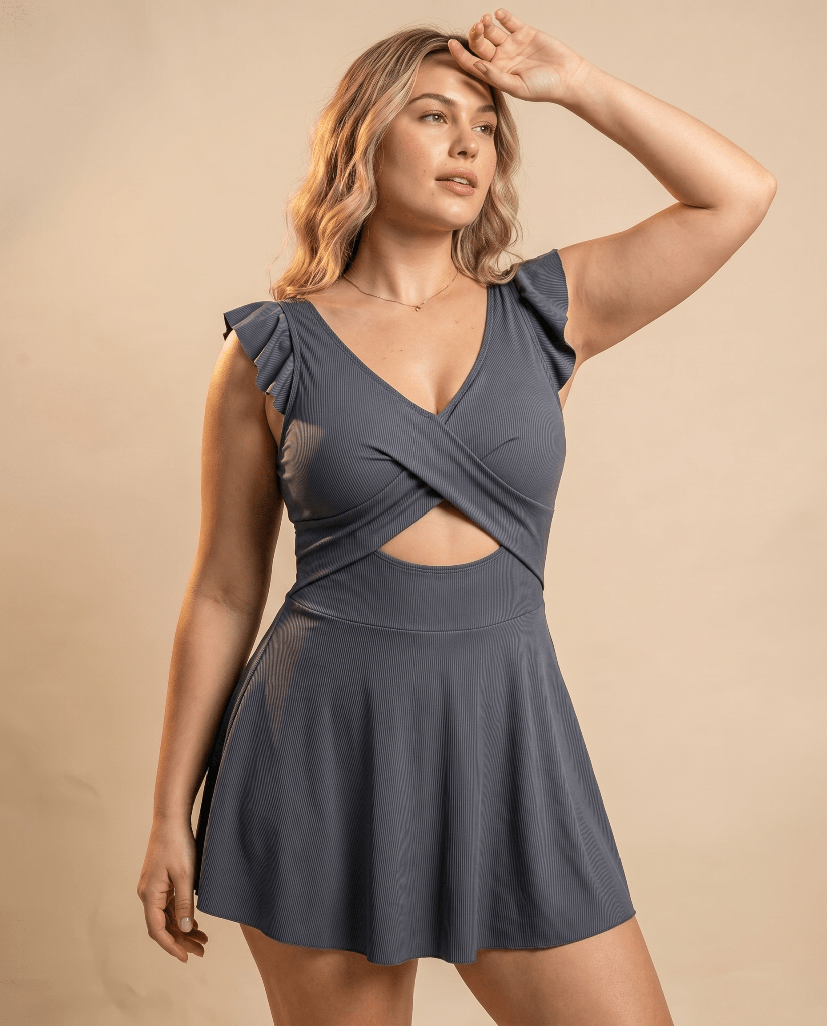 Women's Casual Flounced One-piece Swimsuit - Hexalty