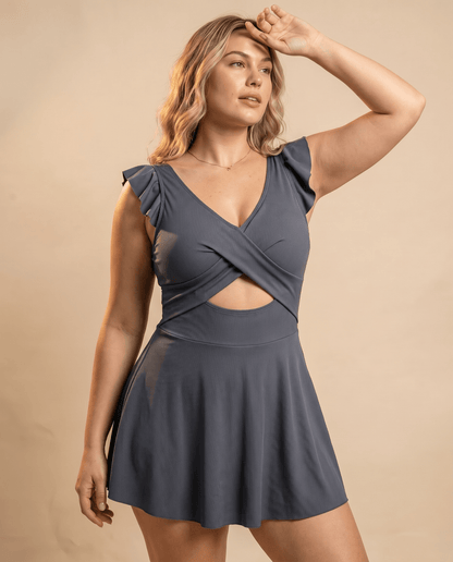 Women's Casual Flounced One-piece Swimsuit - Hexalty