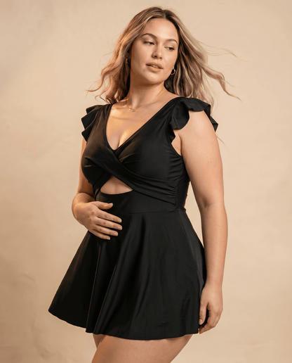 Women's Casual Flounced One-piece Swimsuit - Hexalty